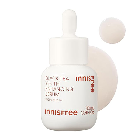 innisfree Black Tea Youth Enhancing Serum, Korean Serum with Niacinamide for Firming and Glow