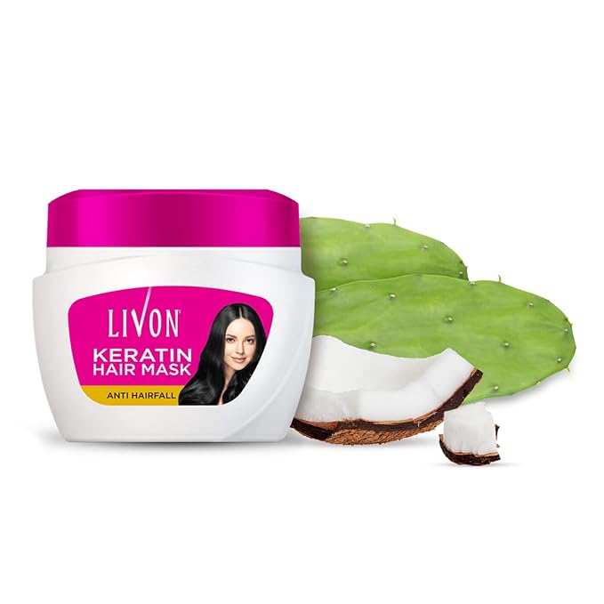 Livon Keratin Anti-Hair Fall Hair Mask | Conditioning Treatment for Healthy, Smooth & Shinier Hair | All Hair Types | 15.2 Fl.oz.