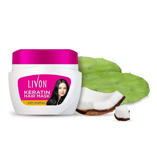 Livon Keratin Anti-Hair Fall Hair Mask | Conditioning Treatment for Healthy, Smooth & Shinier Hair | All Hair Types | 15.2 Fl.oz.