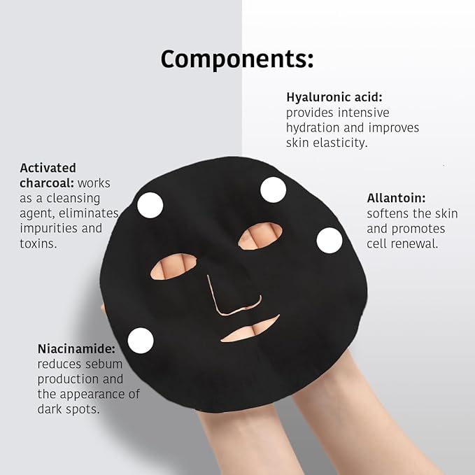 Face Mask for Skin Care with Activated Charcoal - Pack of 5 pieces
