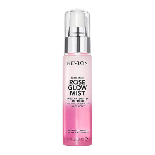 Revlon PhotoReady Rose Glow Mist Face Primer, Prep, Hydrate & Refresh Spray with Sheer Coverage, Infused with Nourishing Oils And Super Fruit Complex, 1.2 fl oz