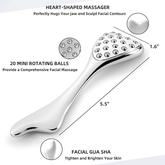 Stainless Steel Gua Sha & Face Roller, 3-in-1 Dolphin Facial Roller for Esthetician Supplies Women Gift, Skin Care Tool for Puffiness, Wrinkles, Dark Circles (1 Pc)