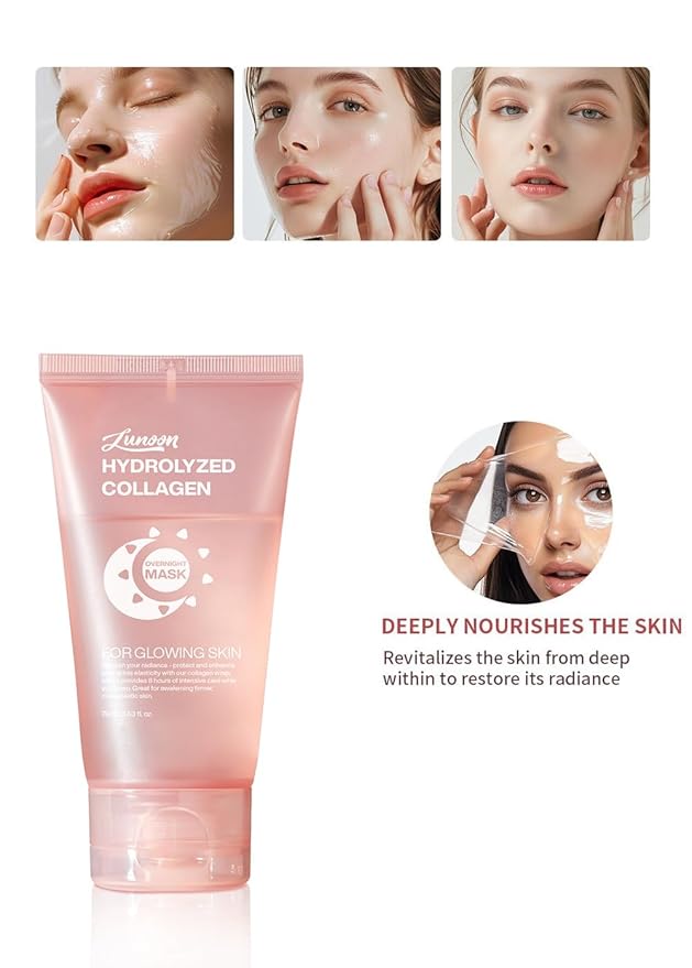 Collagen Night Wrapping Mask, Tightens Skin and Reduces Sagging Overnight Hydration Collagen Face Mask.