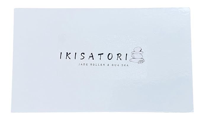 Green Jade Natural Stone Curved Facial Roller & Guasha Set - Jade Facial Massage and Face Sculpting Tool by Ikisatori (Green Jade)