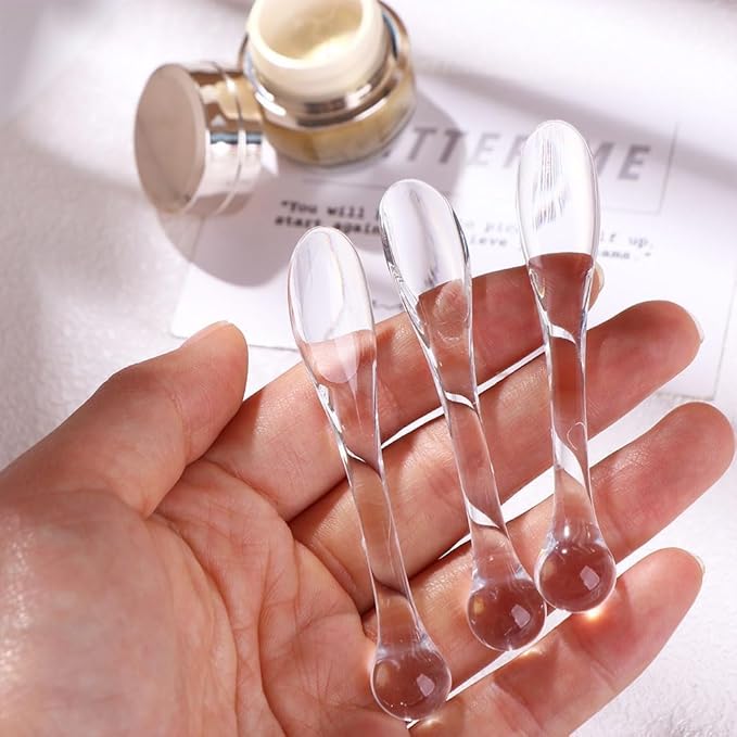 3 Pcs Gold Makeup Sticks Mud Mixing Tool, Acrylic Cosmetic Spatulas Scoop Face Cream Spoons Portable Mask Stick Cosmetic Mask Spoon Spatulas Treatments and Masks