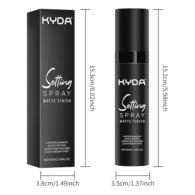 KYDA Makeup Setting Spray, Ultra-fine Lightweight Setting Mist, Lasting Face Makeup Fixer Spray, Oil Control, Quick Drying, Infused with Camellia Flower Extract, 3.38 Fl Oz