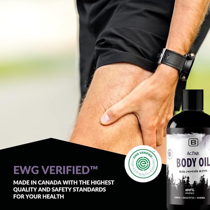 Active Body Oil - CertClean Certified - Organic - | Cruelty Free | Vegan. Toxin free body oil for sport and massage. Therapy oil - Warming & Relaxing for joints and muscles.