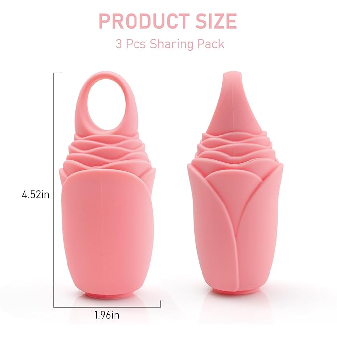 3 Pcs Facial Ice Roller Silicone Mold Reusable for Face Women and Eye Neck Cold Skin Care Tools Freezer De Puff Eyes Bags Reduce Migraine Pain Pink