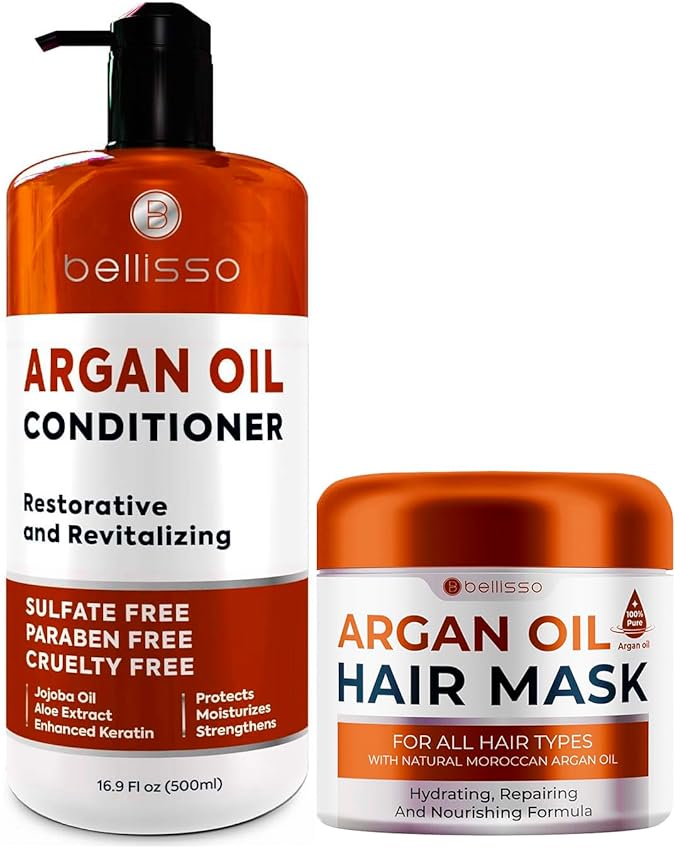 BELLISSO Argan Oil Conditioner and Moroccan Argan Oil Mask