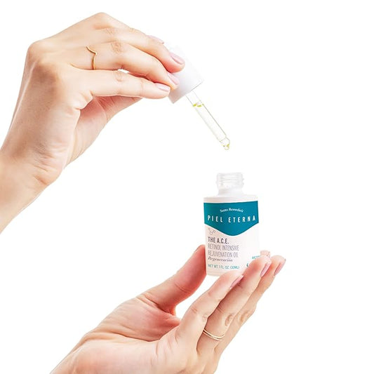 Santo Remedio, Piel Eterna, A.C.E. Retinol Intensive Rejuvenation Oil, Vitamin A, Vitamin C, Vitamin E, Squalane, Salicylic Acid, For Normal, Oily, or Combination Skin, 1 Fl. Oz.