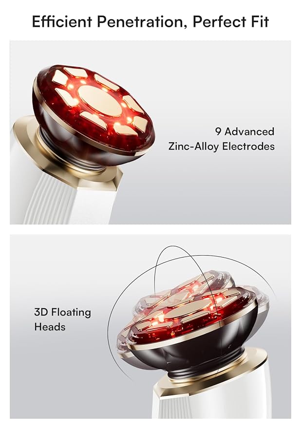 3-in-1 Red Light Therapy for Face and Neck, Skin Tightening Device True Beauty Glow Facial Massager for Skin Care, Effective Wrinkle Reduction Anti-Aging with Lifting, Tightening, Infusing