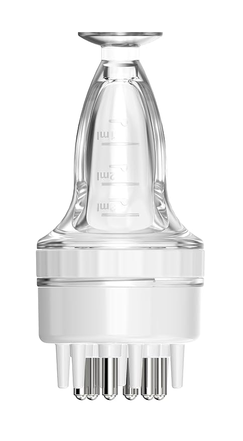 Scalp Massager Comb and Minoxidil Applicator Bottle for Hair Growth, Follicle Care and Thinning Hair Loss Treatment (White)