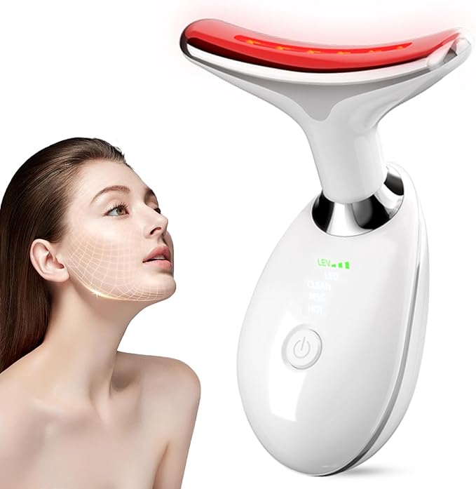 Facial and Neck Massage,3-in-1 Face Tool,Facial Beauty Device for Skin Care (White)