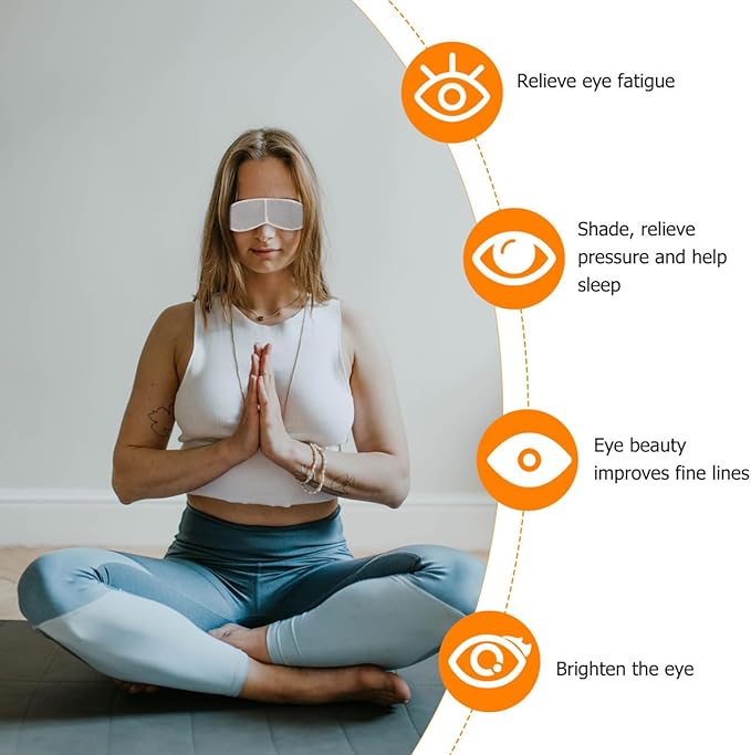 5pcs Eye Mask Moxa Sachets Warm Flower Sachets for Steam Eye Masks Soft Non-Woven Liners for Sleep Promotes Blood Circulation Convenient Storage