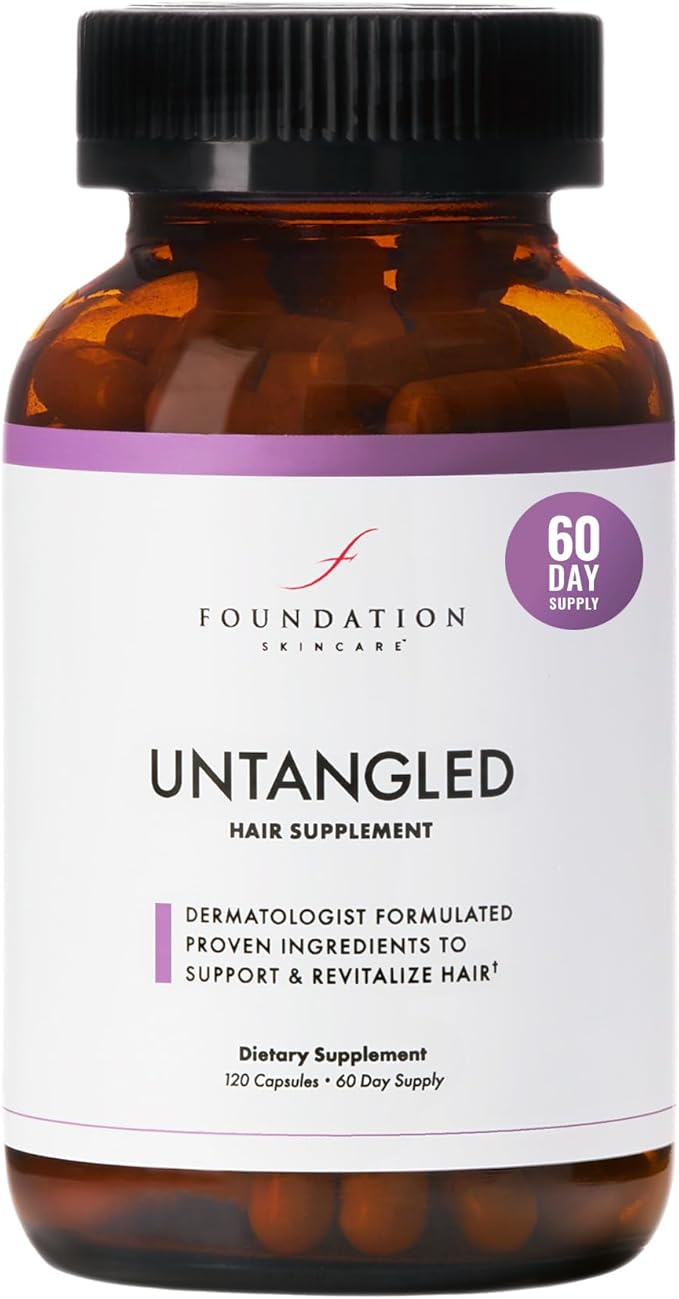 UnTangled Hair Vitamins (60-day supply) - Collagen & Biotin Supplement for Women & Men, Visibly Thicker, Faster Hair Growth