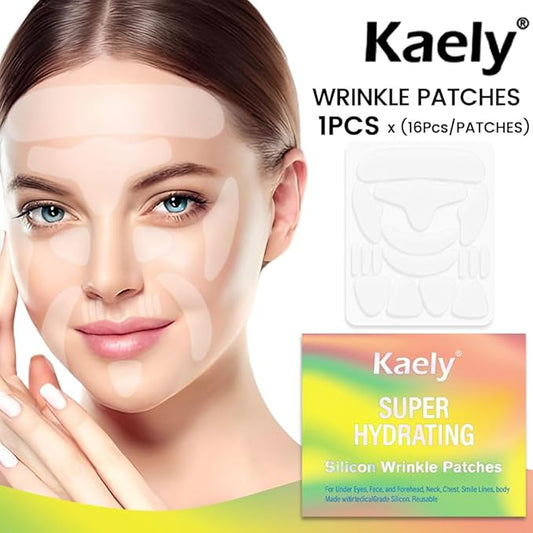 evpct 16Pcs Reusable Silicone Face Tape Forehead Wrinkle Patches for Face Wrinkles Overnight, Face Tape for Castor Oil, Face Facial oil Skin Tape Smoothing Wrinkle Patches for Face Wrinkles Overnight