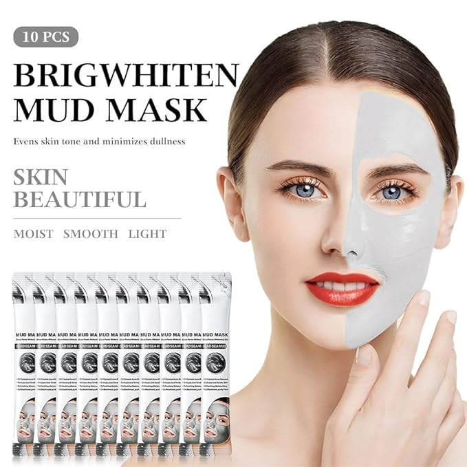 10X Collagen Anti-Aging Sleep Mask – Active Protein Technology – Intensive Hydration, Reduces Sagging & Dullness, Skin Care, Smooth & Whitilight, Cruelty-free (10PCS-Mud Mask-Dead sea mud White)