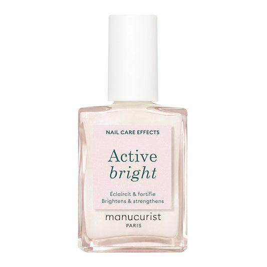 Manucurist Active Bright™ All in One Nail Perfector: Brightening Treatment Polish & Care - No Lamp - Vegan & Made in France - White Nail Polish - Nail Whitener & Brightener - Nail Strengthener