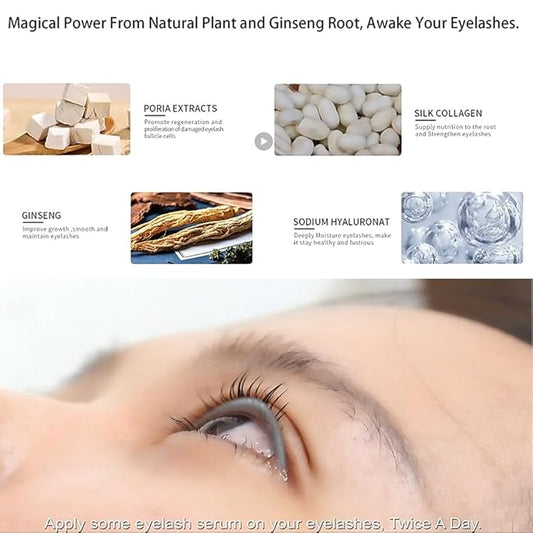 Eyelash Essence Organic Growth Serum for Improved Lashes, Natural Ingredients, Gentle Formula, Clear