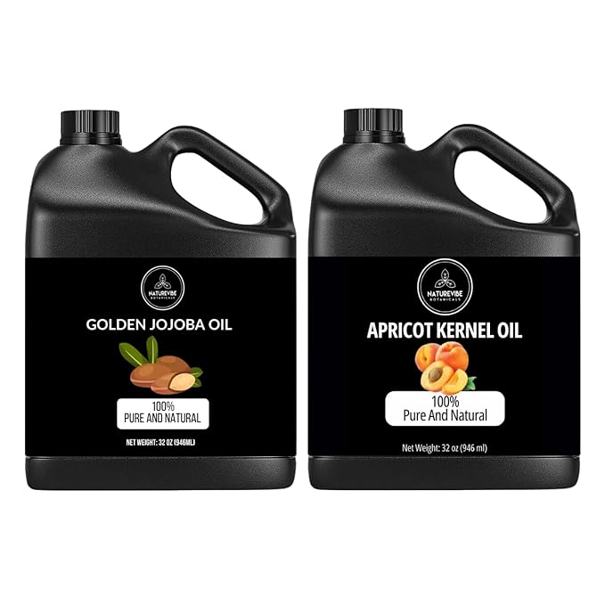 Naturevibe Botanicals Jojoba Oil 32oz and Apricot Oil 32oz | Oil Combo