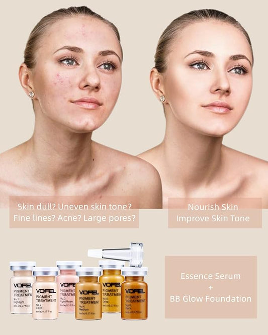 BB Glow Starter Kit BB Glow Pigment for Microneedling Serum Foundation Skin Treatment Kit 0.27oz 12 Vials