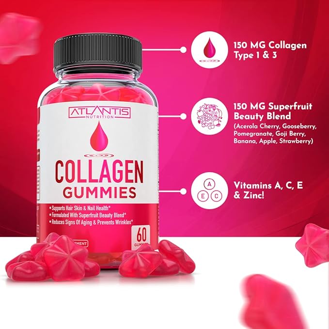 Atlantis Nutrition Hormonal Balance PMS Relief 60 Gummies + Collagen 60 Gummies