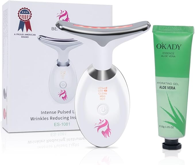 Red Light Therapy for Face, Facial Massager, Double Chin Reducer, Skin Tightening & Anti-Aging Face Lift Device, True Beauty Glow Facial Massager, 7-in-1 LED Facial Sculptor