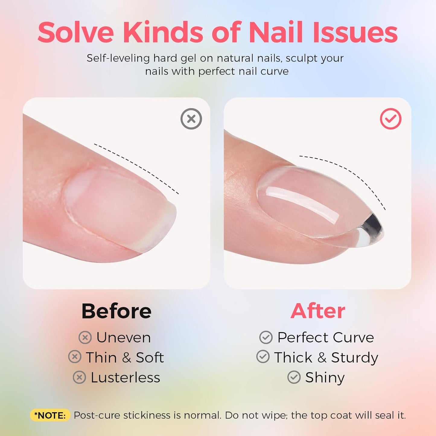 Builder Gel for Nails, 60g Glitter Pink Hard Gel for Nail Extension with 10 Nail Forms, Strengthener & Thickening, UV LED Lamp Cured Sculpture, Repair Broken Nails, Salon DIY Manicure Kit