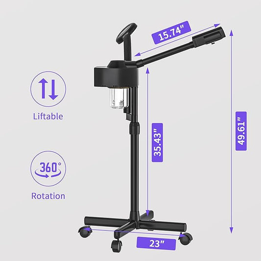 Facial Steamer with Magnifying Lamp, Professional Facial Steamer for Esthetician, 2 in 1 Ozone Steamer for Face Professional, Face Steamer for Facial Deep Cleaning.