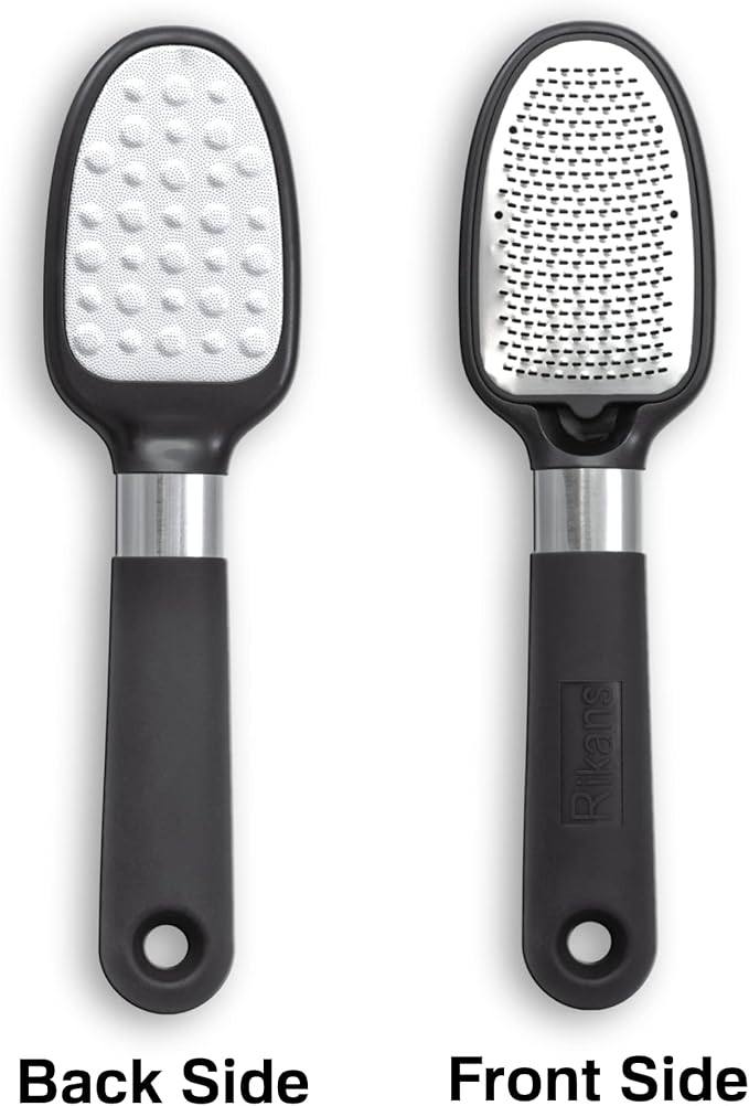 Rikans Foot File Foot Rasp Callus Remover Dead Skin Remover Double Sided Foot Scrubber Foot Care Pedicure Tool to Remove Hard Skin Can Be Used Wet or Dry Skin High Grade Stainless Steel File