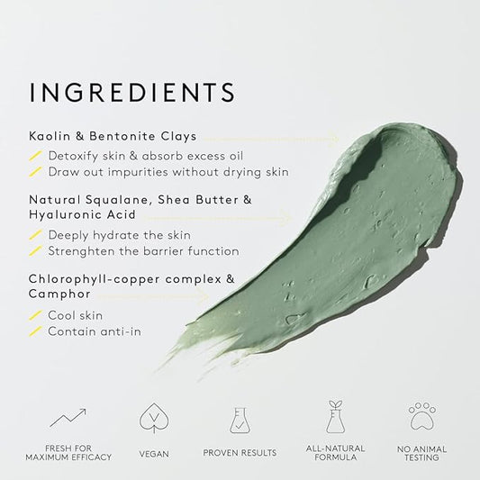 NUORI Clarity Mask| Hydrating Clay Mask With Kaolin and Bentonite Clays, For All Skin Types, All Natural, 75 ml / 2.5 fl oz