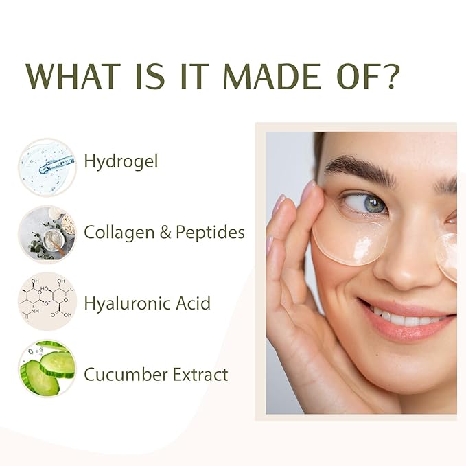 C.S.M CSM Hydrogel Eye Patches for Puffiness, Dark Circles, and Fine Lines – 30 Pairs (60 Masks) – Hydrating, Fragrance-Free