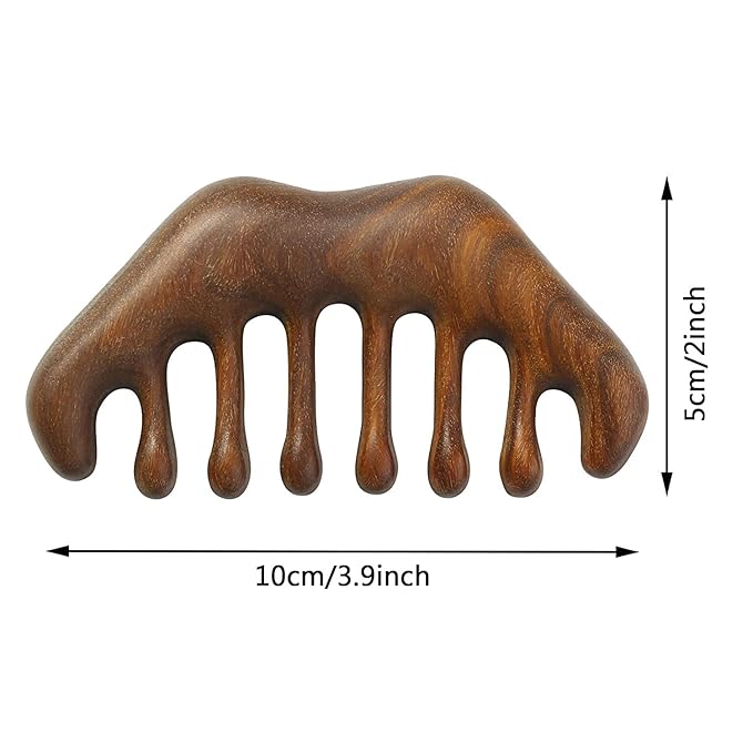 Wooden Comb,Scraping Scalp Massage Comb,Natural Wood Wide Tooth Hair Comb,Handheld No Static Head Massage Tool Meridians Massager for Head Caring Relaxation Acupoint Massage.