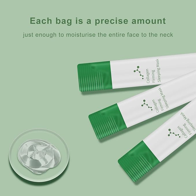 Korean Collagen Firming Sleeping Mask(40 Pcs), Wash-Free Firming Anti Aging Moisturizing Face Mask for Women, Smooth & Tight Skin, Individual Packaging