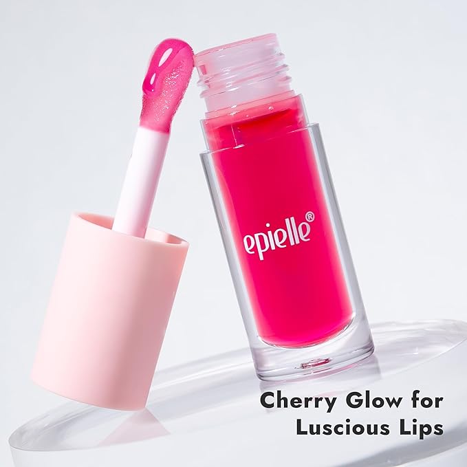 epielle Lip Care Kit | Lip Glow Oil Cherry (6mL) + Lip Sugar Scrub (20g) | Hydrate & Exfoliate for Soft, Smooth Lips | 2-Piece Set for Daily Lip Care, Easter Gifts