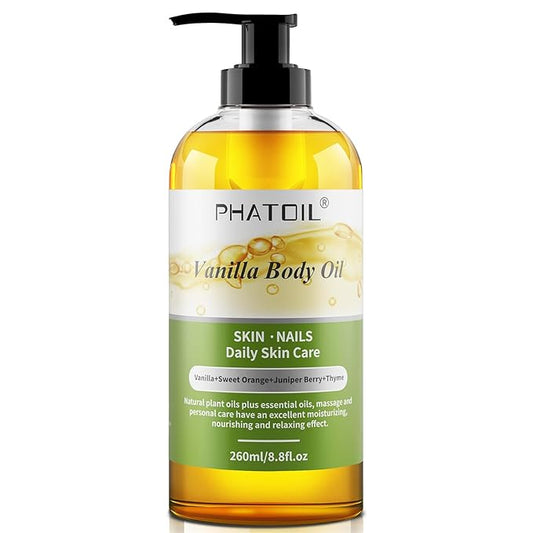 Vanilla Body Oil & Sandalwood Body Oil 260ML, Premium Body Oil for Moisturizing Skin
