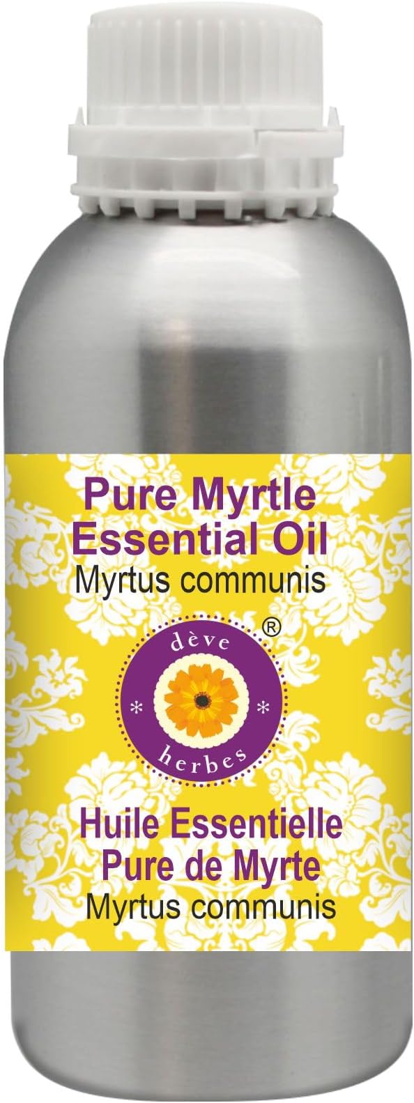 Deve Herbes Pure Myrtle Essential Oil (Myrtus communis) Steam Distilled 630ml (21 oz)