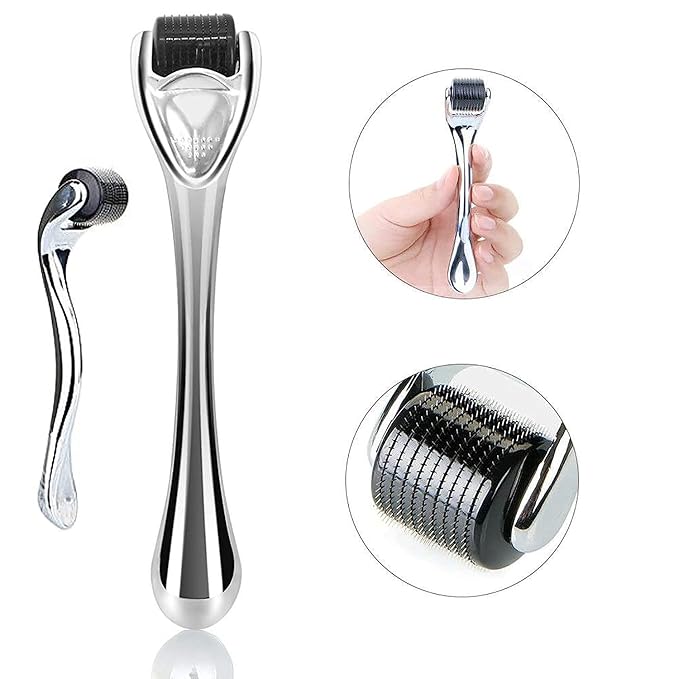 Derma Roller for Beard - Diougens Lee 540 Titanium Microneedling Roller for Face Body - with Storage Case