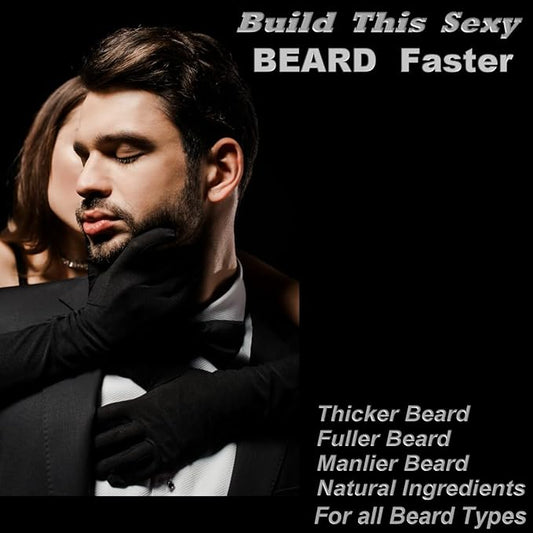 BEARDY Thick Beard Growth Vitamins for Men, B7 Biotin 10000 mcg, Keratin, Collagen, Silica, and 36 More. Grow Beard Thicker, Stronger. Facial Hair Growth Treatment. 60 Tablets