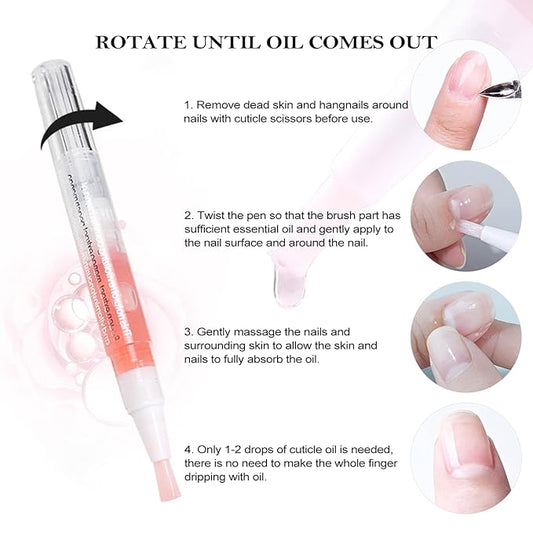 15pcs Cuticle Oil Pen for Nails Care Products, Nail Oil Bulk Repair Kit Professional Revitalizer Fingernails Growth Manicure Set Damage Dry Cutical Oul Hangnail Treatment Scented Moisturizer