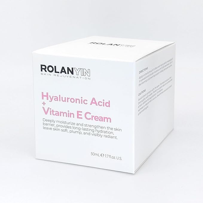 ROLANYIN Hyaluronic Acid + Vitamin E Cream for Deep Hydration and Moisturizing Nourishing Anti Aging Skin Repair Soothing and Revitalizing for Healthy Radiant Skin