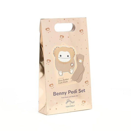 TONYMOLY x Squishmallow Benny Pedi Set - Shea Butter Foot Mask with Cozy Benny Socks - Ultimate Foot Pampering Kit