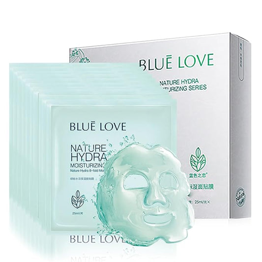 BLUE LOVE 40-Pack Hydrating Facial Masks for Women & Man – Moisturizing Sheet Masks for All Skin Types – Ultimate Skincare Mask Set for Radiant Skin