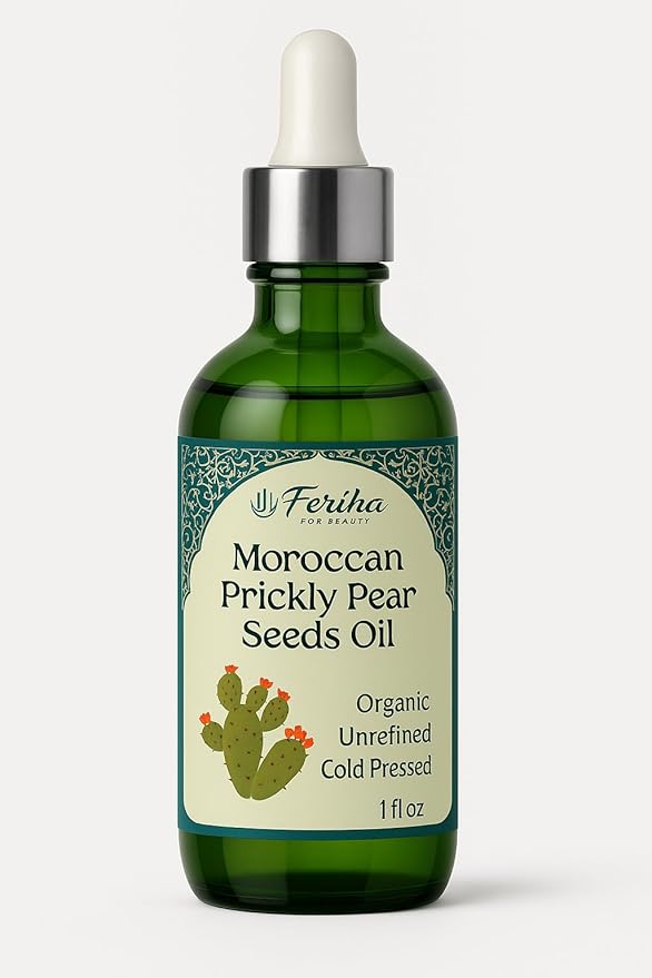 FERIHA Prickly Pear Seed Oil for Face – 100% Organic Moroccan Cactus Oil, Natural Facial Treatment from the Sahara Desert