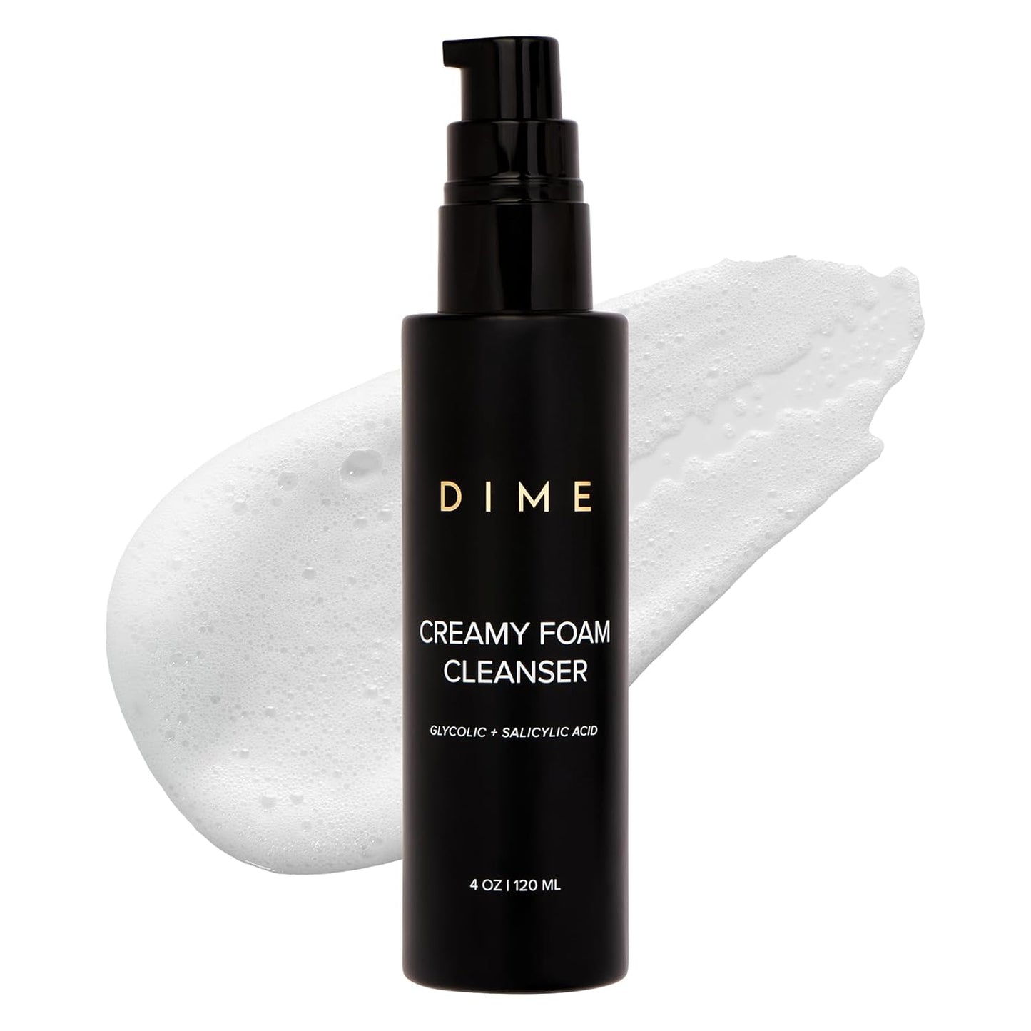 DIME Beauty Creamy Foam Cleanser, Foaming Face Wash, Daily Salicylic Acid Facial Cleanser for Oily Skin, 4 oz / 120 m