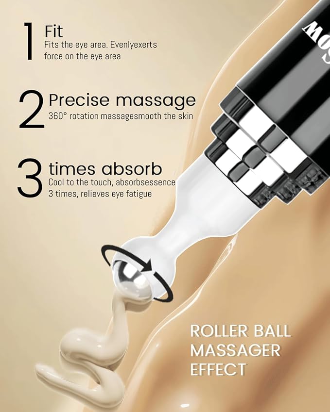 Caffeine Eye Cream and 24K Gold Eye Mask (20 pcs): Under Eye Serum for Dark Circles and Puffiness Eye Care Eye Serum Anti Aging with 360° Massage Ball Reduce Eye Bags, Wrinkles and Fine Lines