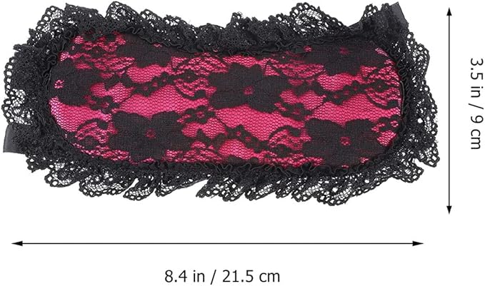 Soft Lace Eye Mask Party Ribbon Accessories, Eye Mask Comfortable Sleep Mask Can Be Adjusted to Shading Eyes, Travel,Home,Meditation,Shift Work (Rose Red)