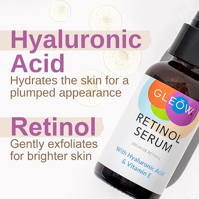 Retinol Serum for Face with Hyaluronic Acid, Retinol for Face Is Suitable for All Skin Types, Hydrating Serum Women and Men Plumps Youthful Appearance 2oz