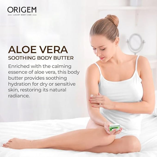 ORIGEM Body Butter for Dry Skin – Ultra-Nourishing & Hydrating Cream with Aloe Vera, Argan Oil, Shea Butter & Honey – Moisturizer for Soft, Smooth Skin – 8 Oz