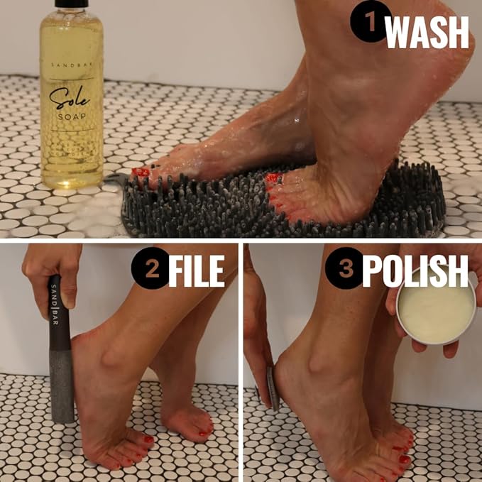 SandBar Heel Revival Regimen Mother's Day Gift - Home Pedicure Kit, Foot Spa Kit Pedicure Set, Foot Care Products for Soft, Smooth, Callus-Free Feet - Hawt Dawn